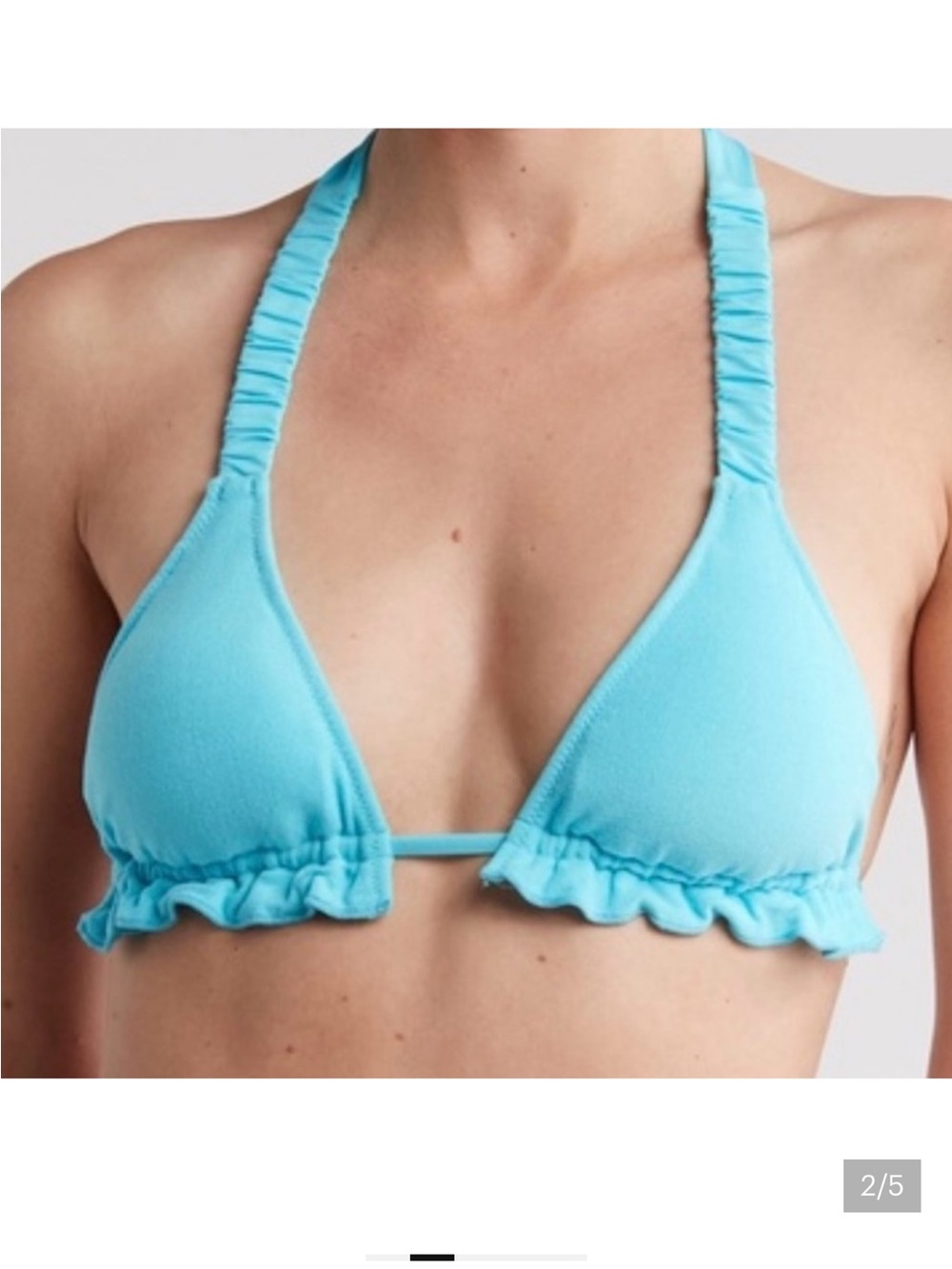 Sanctuary Turquoise Blue Ruffle Triangle Bikini Set - Picture 2 of 5